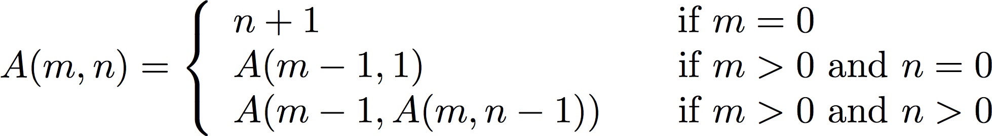 Ackermann's function definition