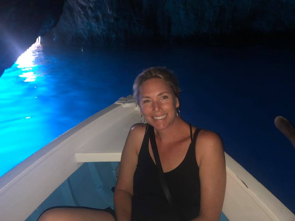 Picture of Heidi in the Blue Grotto in Capri, Italy